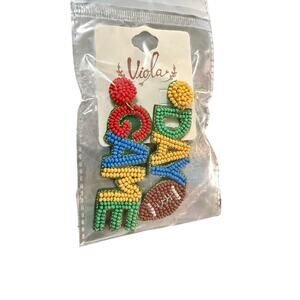 Viola Beaded Colorful Game Day  Earrings